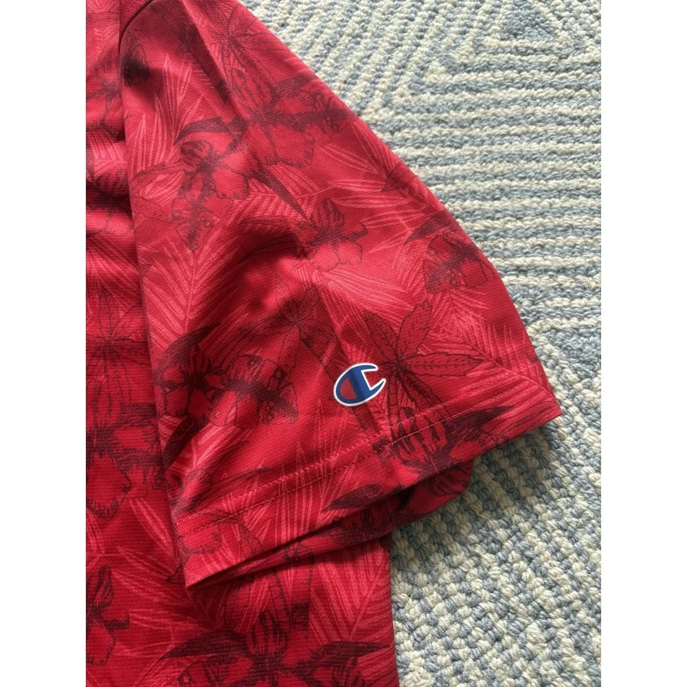Champion University of Maryland‎ Short Sleeve Polyester Hawaiian Polo - Red - XL